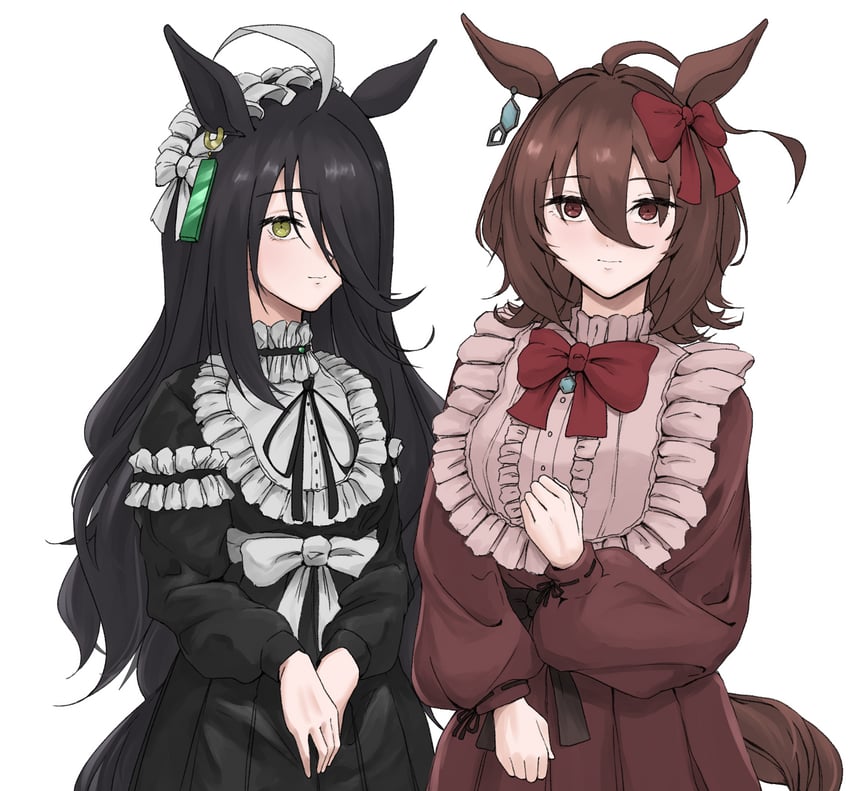 agnes tachyon and manhattan cafe (umamusume) drawn by yaegashi_isa