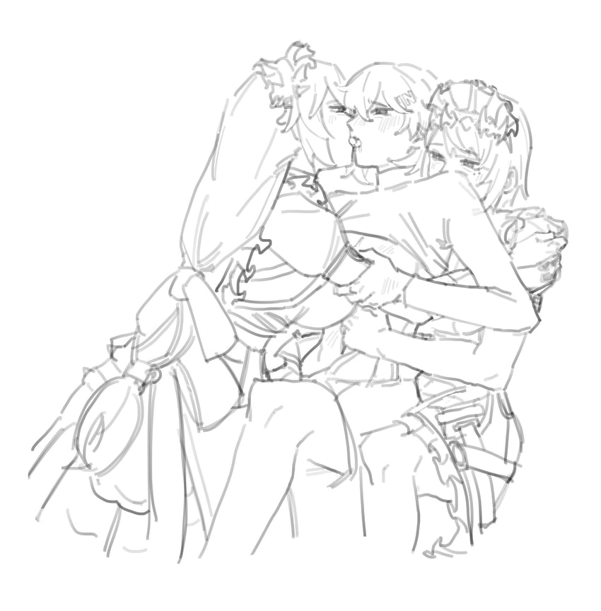 ellen joe, belle, and alexandrina sebastiane (zenless zone zero) drawn by meous