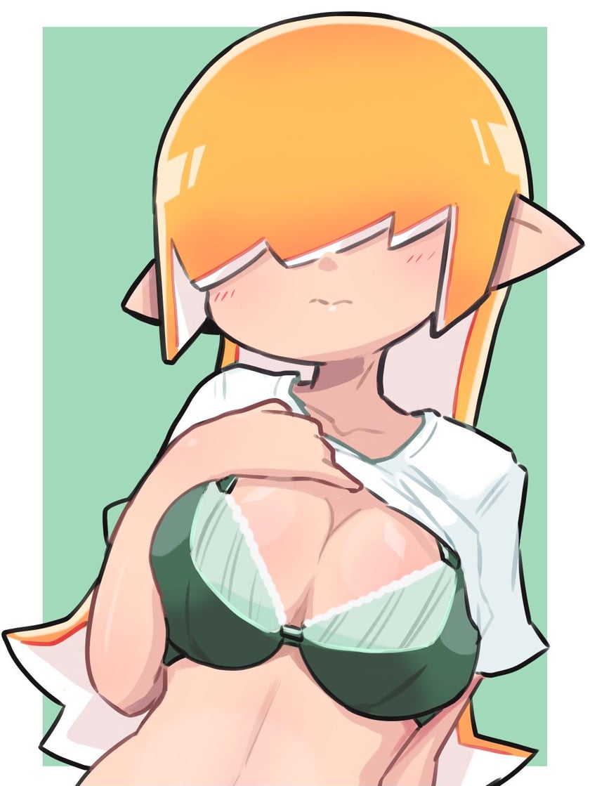 inkling player character and inkling girl (splatoon) drawn by hekoningyou_(waraningyou)