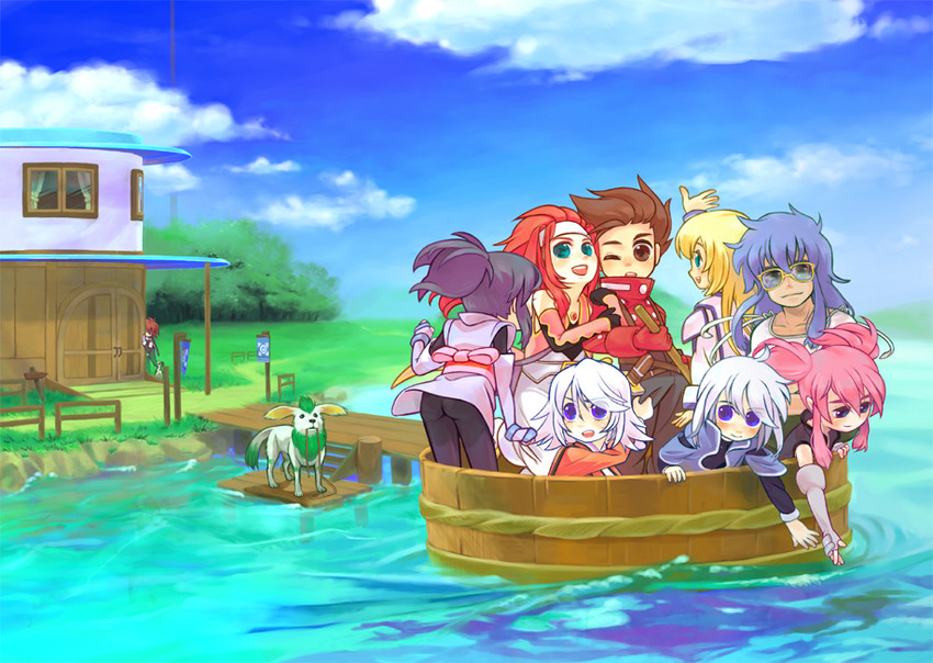 colette brunel, lloyd irving, fujibayashi sheena, presea combatir, zelos wilder, and 5 more (tales of and 1 more) drawn by apple-boy