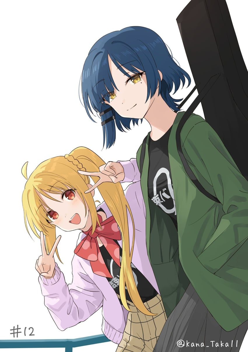 ijichi nijika and yamada ryo (bocchi the rock!) drawn by kanaria_hisagi