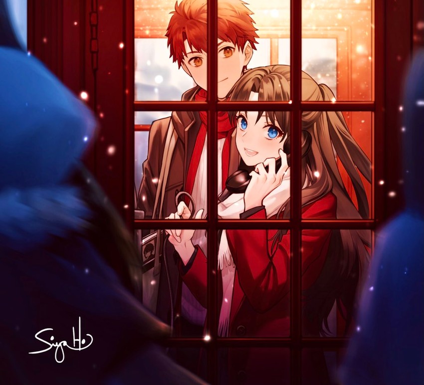 tohsaka rin and emiya shirou (fate and 2 more) drawn by siya_ho