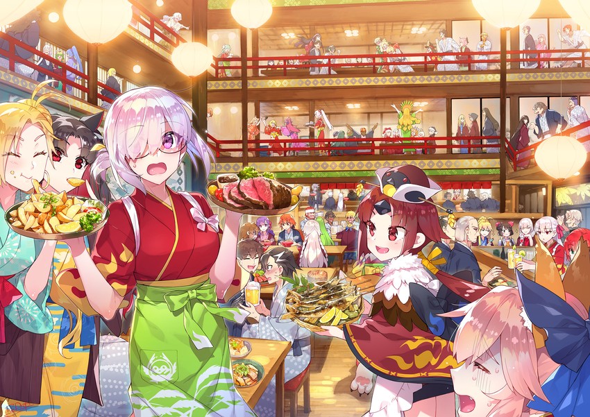 artoria pendragon, saber, mash kyrielight, fujimaru ritsuka, tamamo, and 87 more (fate and 1 more) drawn by redrop