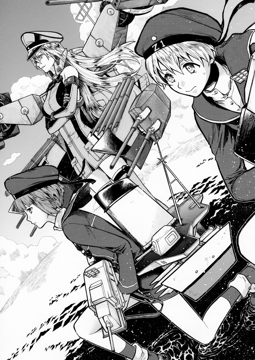 bismarck, z1 leberecht maass, and z3 max schultz (kantai collection) drawn by munmu-san