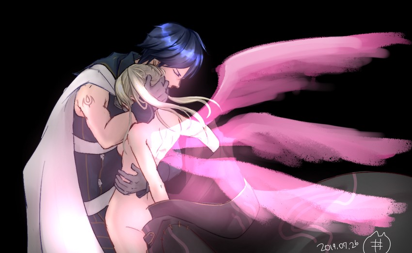 female robin and chrom (fire emblem and 1 more) drawn by nekko_donburi