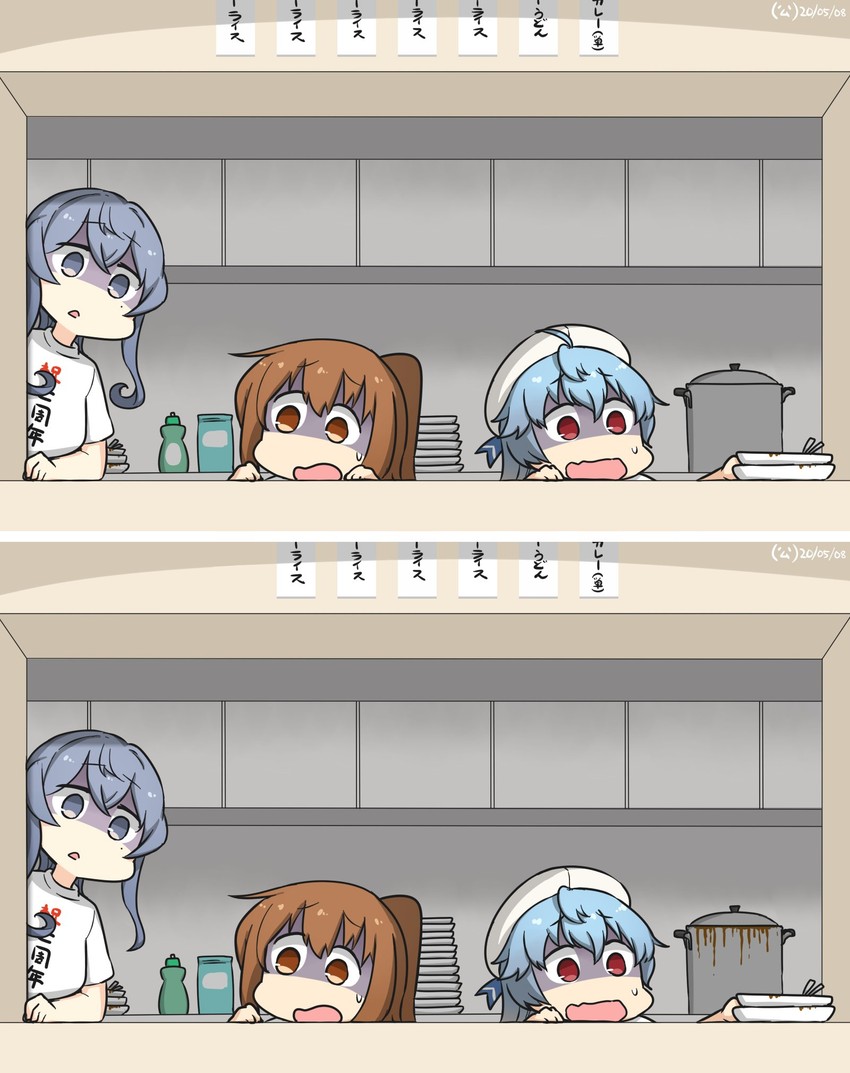 gotland, fumizuki, and sado (kantai collection) drawn by hamu_koutarou