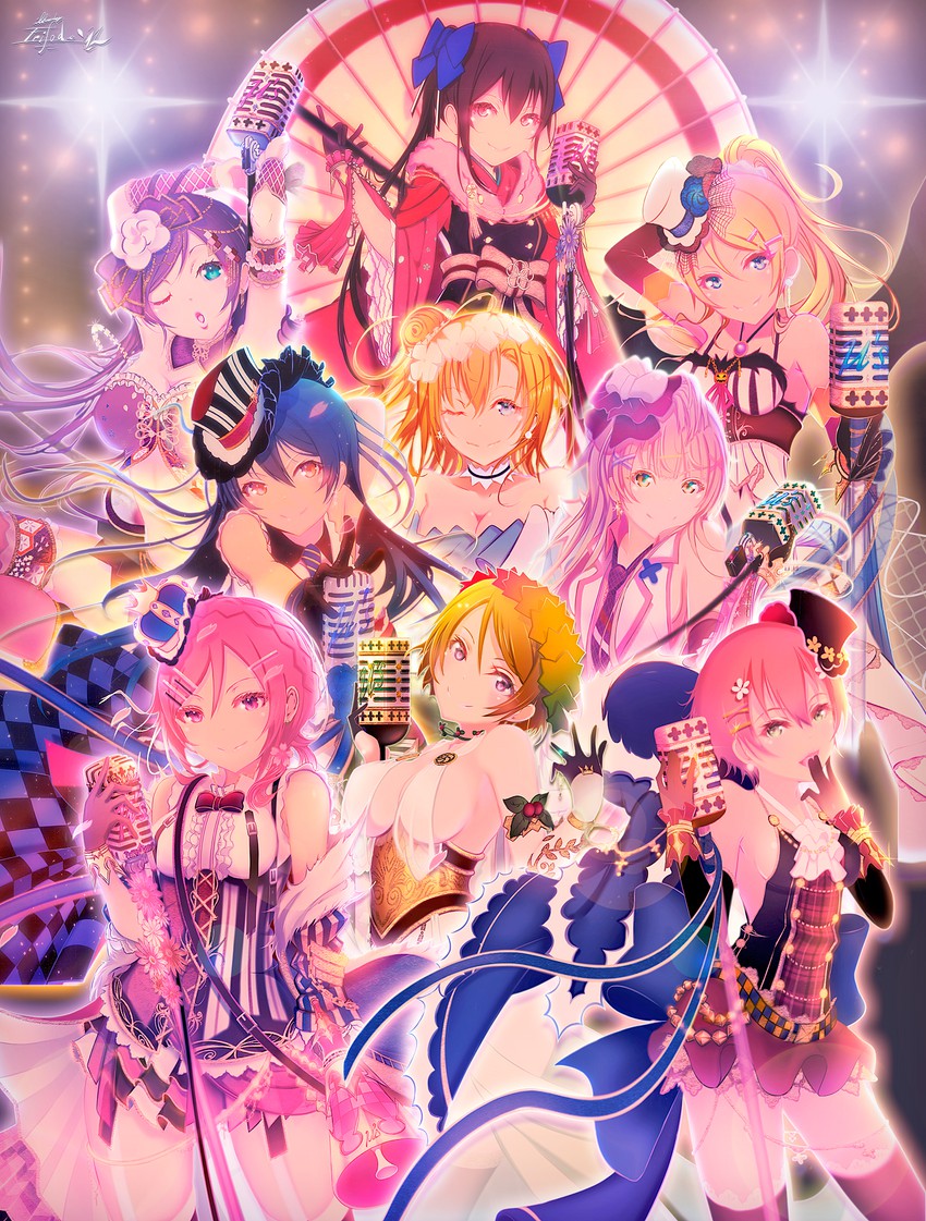 nishikino maki, tojo nozomi, sonoda umi, yazawa nico, ayase eli, and 4 more (love live! and 1 more) drawn by furisode_(pixilvina)