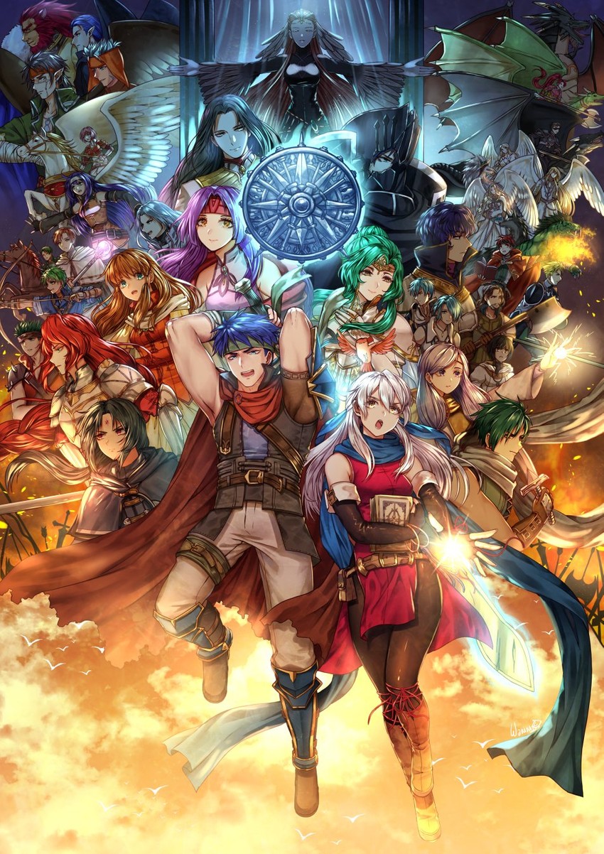 ike, micaiah, mia, soren, mist, and 22 more (fire emblem and 2 more) drawn by wani_(fadgrith)