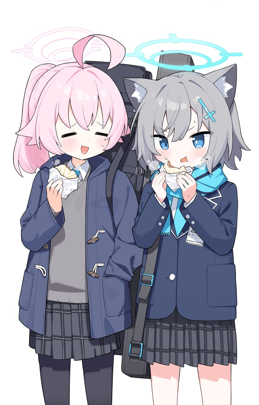 shiroko and hoshino (blue archive) drawn by ame_miya_ta