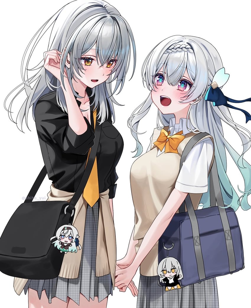trailblazer, firefly, and stelle (honkai and 1 more) drawn by yuuyu_(moco20111115)