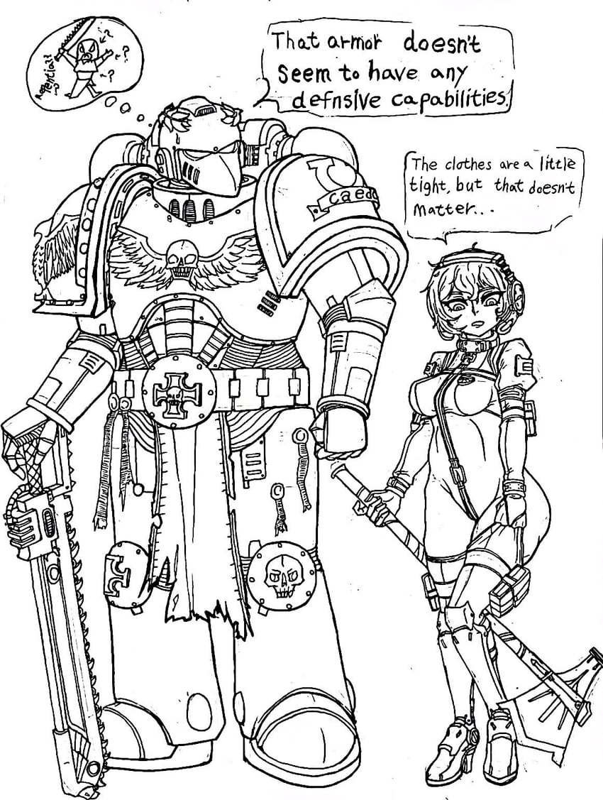 adeptus astartes, martyr, and malum caedo (warhammer 40k and 3 more) drawn by octofusrodah