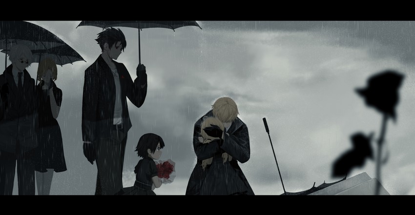 ruby rose, yang xiao long, glynda goodwitch, qrow branwen, professor ozpin, and 1 more (rwby) drawn by dishwasher1910