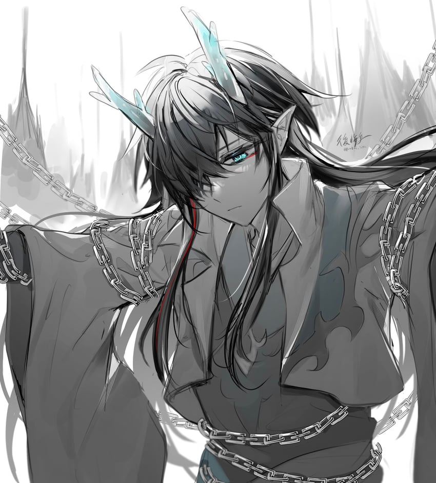 dan heng and dan feng (honkai and 1 more) drawn by koukai_sita
