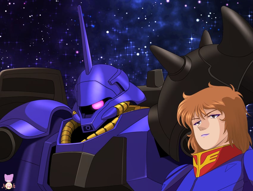 geara doga and rezin schnyder (gundam and 1 more) drawn by nyahoekaki1