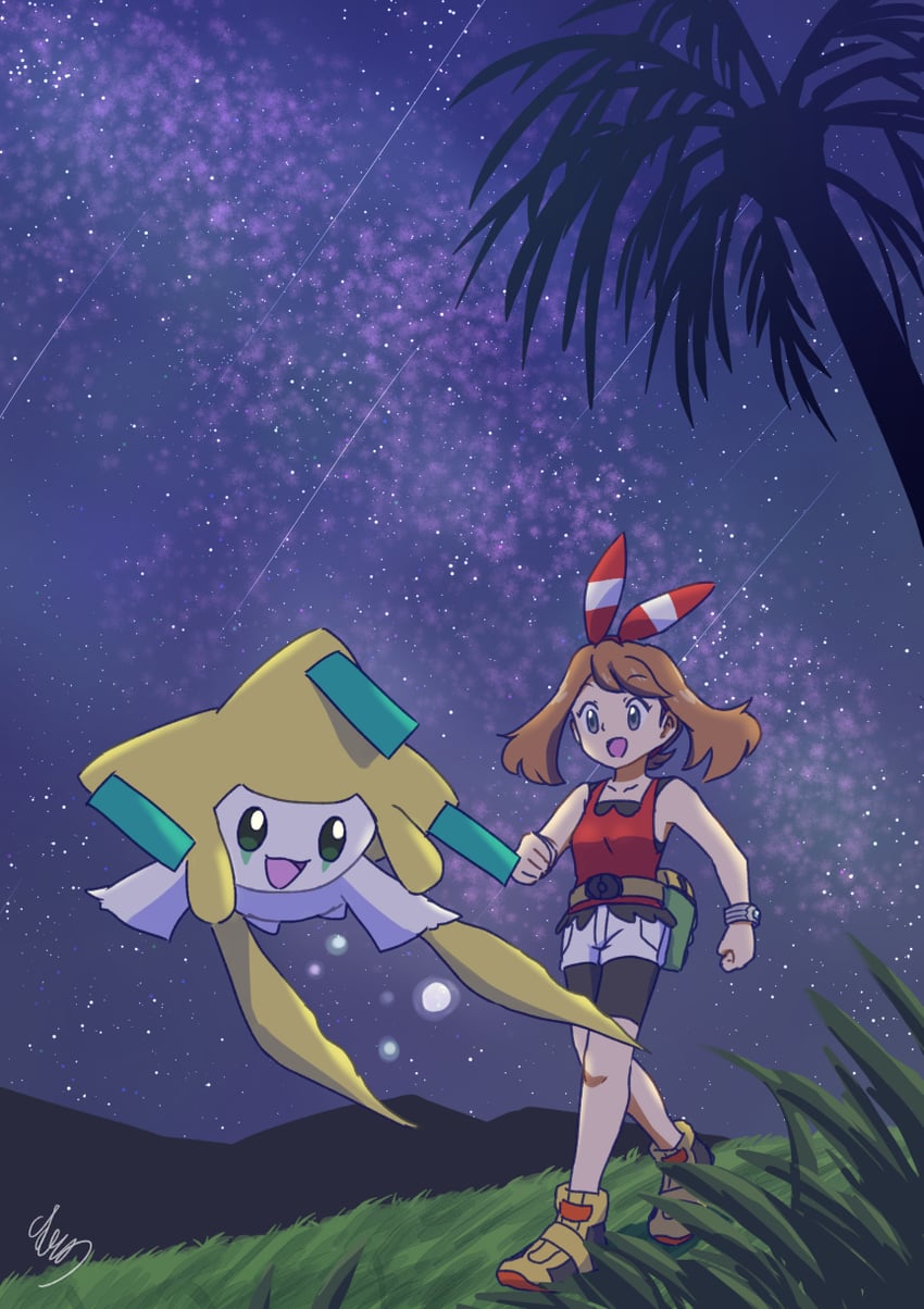 may and jirachi (pokemon and 1 more) drawn by mutou610