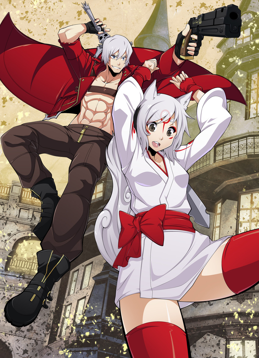 dante and amaterasu (devil may cry and 2 more) drawn by chuunioniika