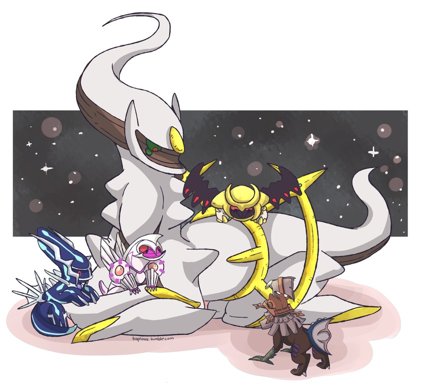 giratina, arceus, dialga, palkia, and type: null (pokemon) drawn by taplaos