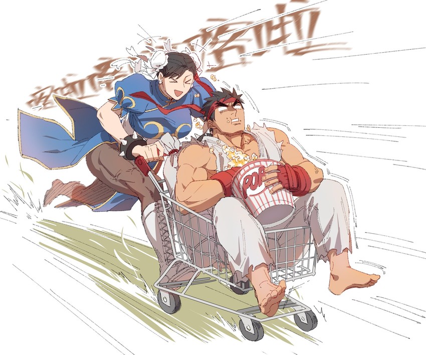 chun-li and ryu (street fighter and 2 more) drawn by yuiofire
