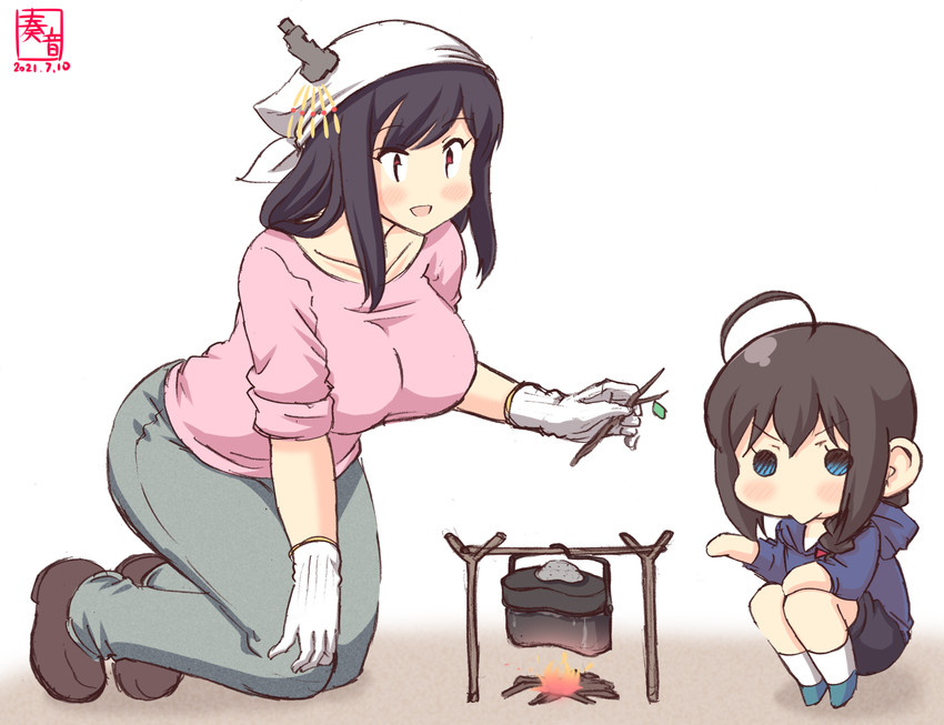 shigure and yamashiro (kantai collection) drawn by kanon_(kurogane_knights)