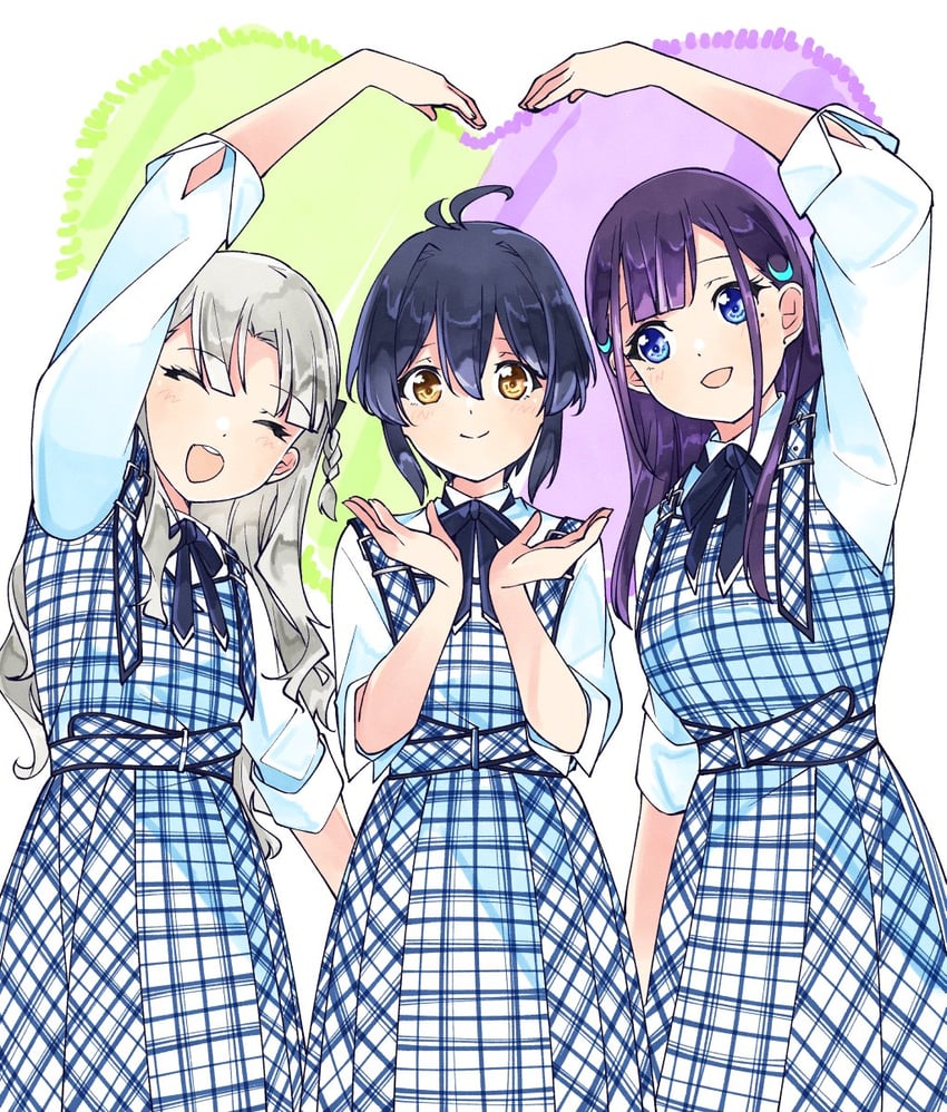 takigawa miu, ichinose hotaru, and nagamine kaede (22/7) drawn by trefle_r