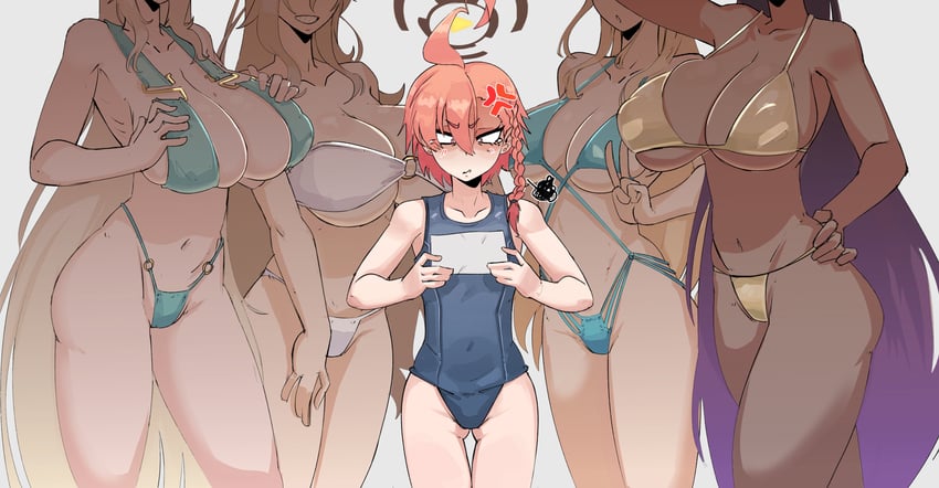 asuna, toki, karin, neru, and akane (blue archive) drawn by cupperexe