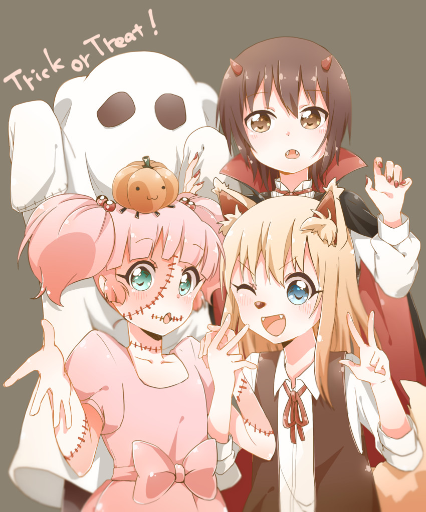 toshinou kyouko, akaza akari, funami yui, and yoshikawa chinatsu (yuruyuri) drawn by bafarin