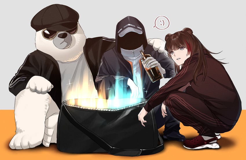 doctor, zima, and gopnik (arknights) drawn by oxy_(ho2)