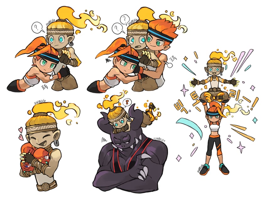 ring fit trainee, ring, dragaux, and hoplin (ring fit adventure) drawn by sinryuso