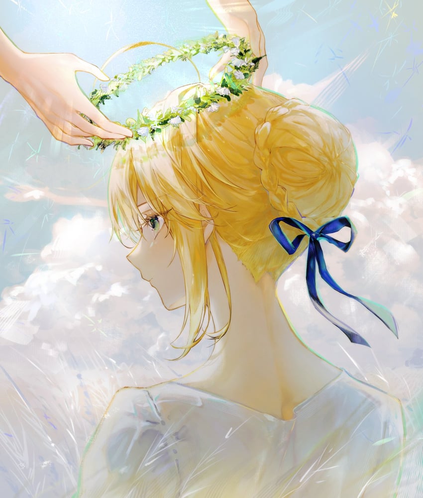 artoria pendragon and saber (fate and 2 more) drawn by nigiri