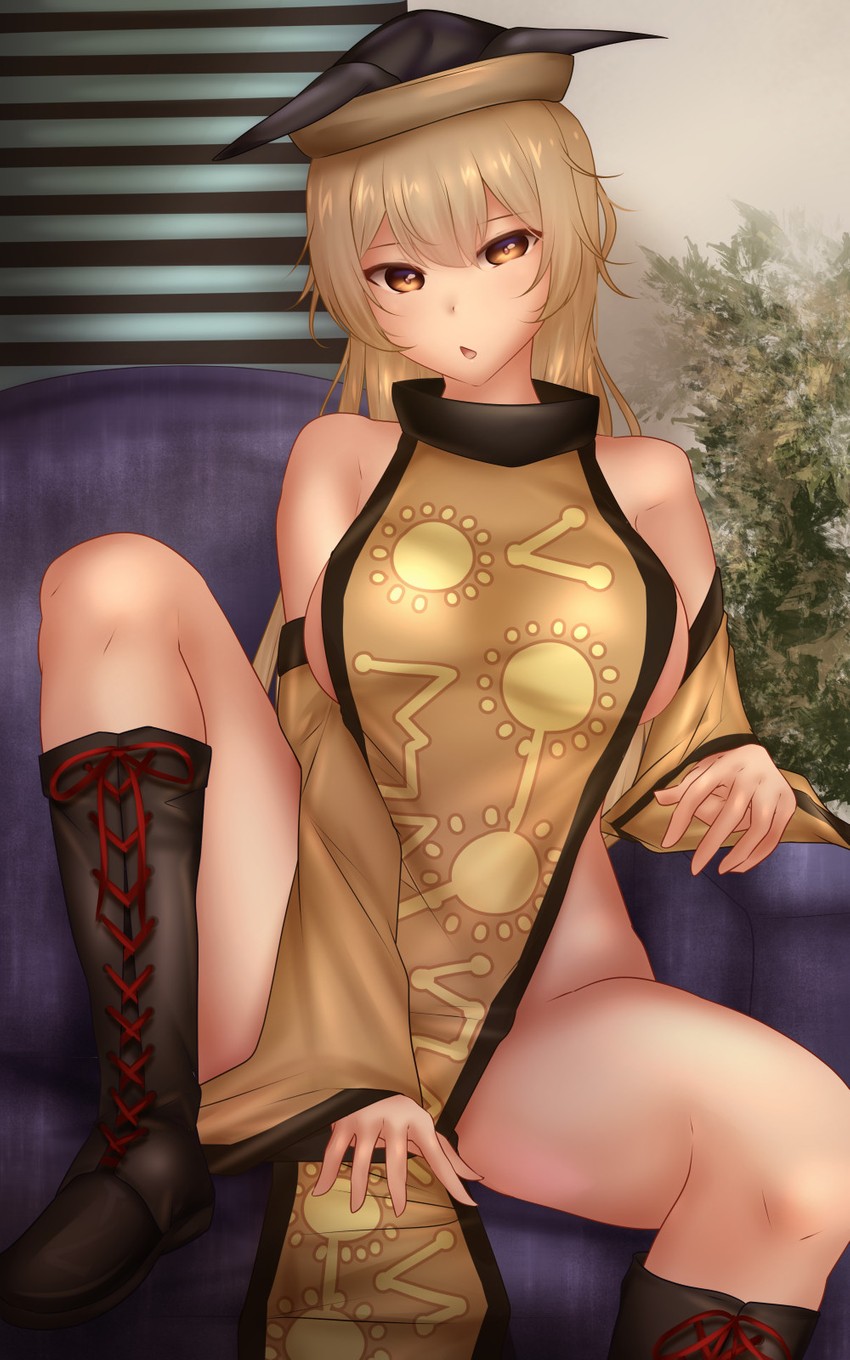 matara okina and yajuu senpai (touhou and 1 more) drawn by shounen_(hogehoge)