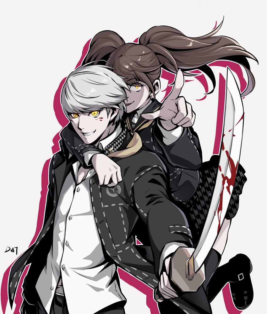narukami yu, kujikawa rise, shadow rise, and shadow yu (persona and 3 more) drawn by da-cart