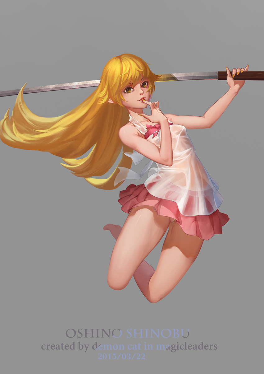 oshino shinobu (monogatari and 1 more) drawn by my_mao_xiaoyao