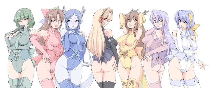 95-tan, nt-tan, daiginjou, kouryuu, seiryuu, and 3 more (os-tan and 2 more) drawn by ruriwo_(ruriwo1894)