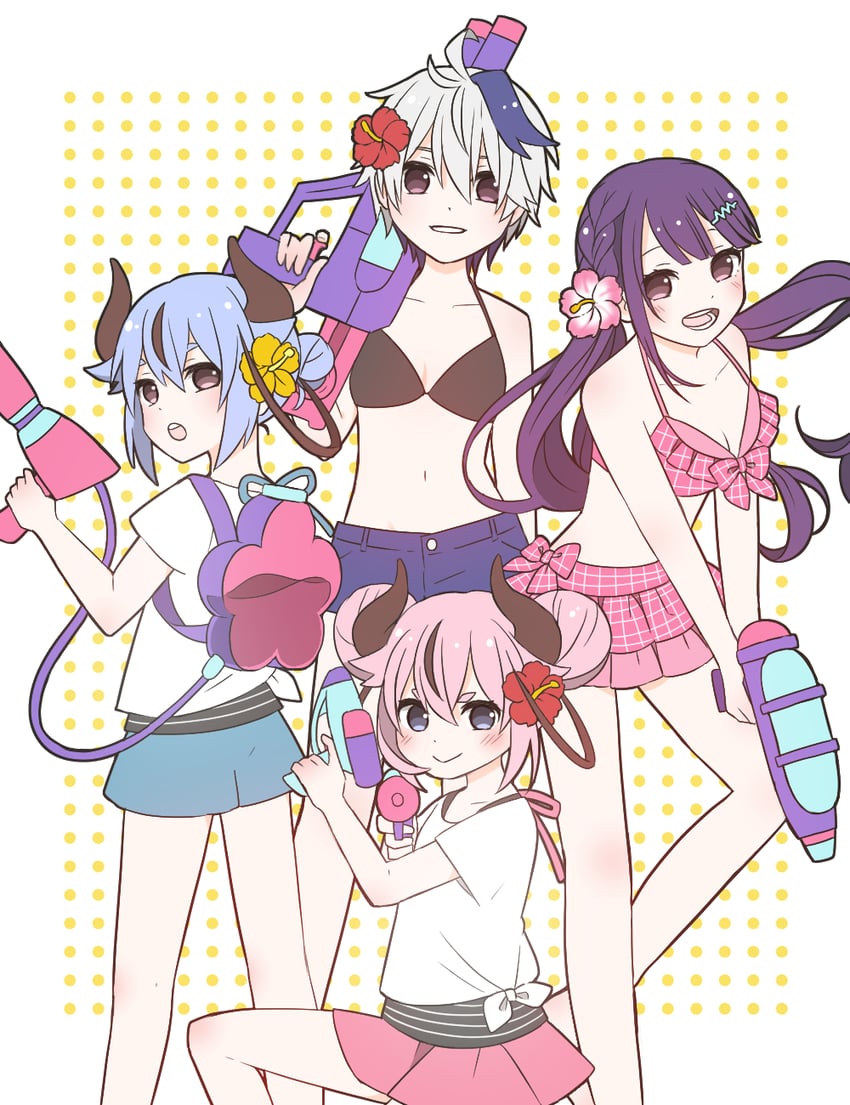 flower, meika hime, meika mikoto, and xin hua (vocaloid) drawn by skc