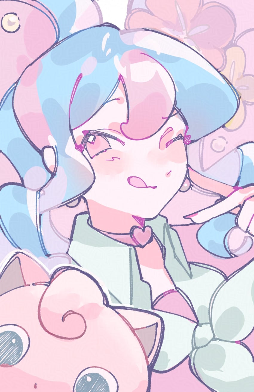 hatsune miku, jigglypuff, and fairy miku (pokemon and 2 more) drawn by myun_(myun_art)