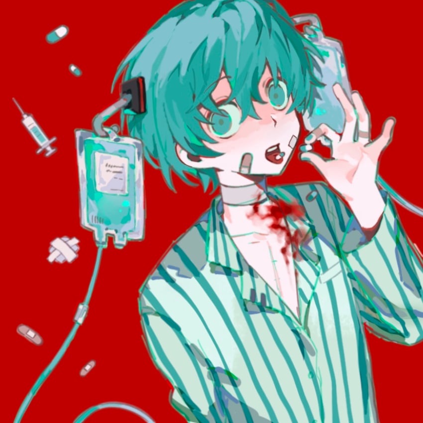 hatsune miku and sick miku (vocaloid) drawn by rice_(somasuki_77)