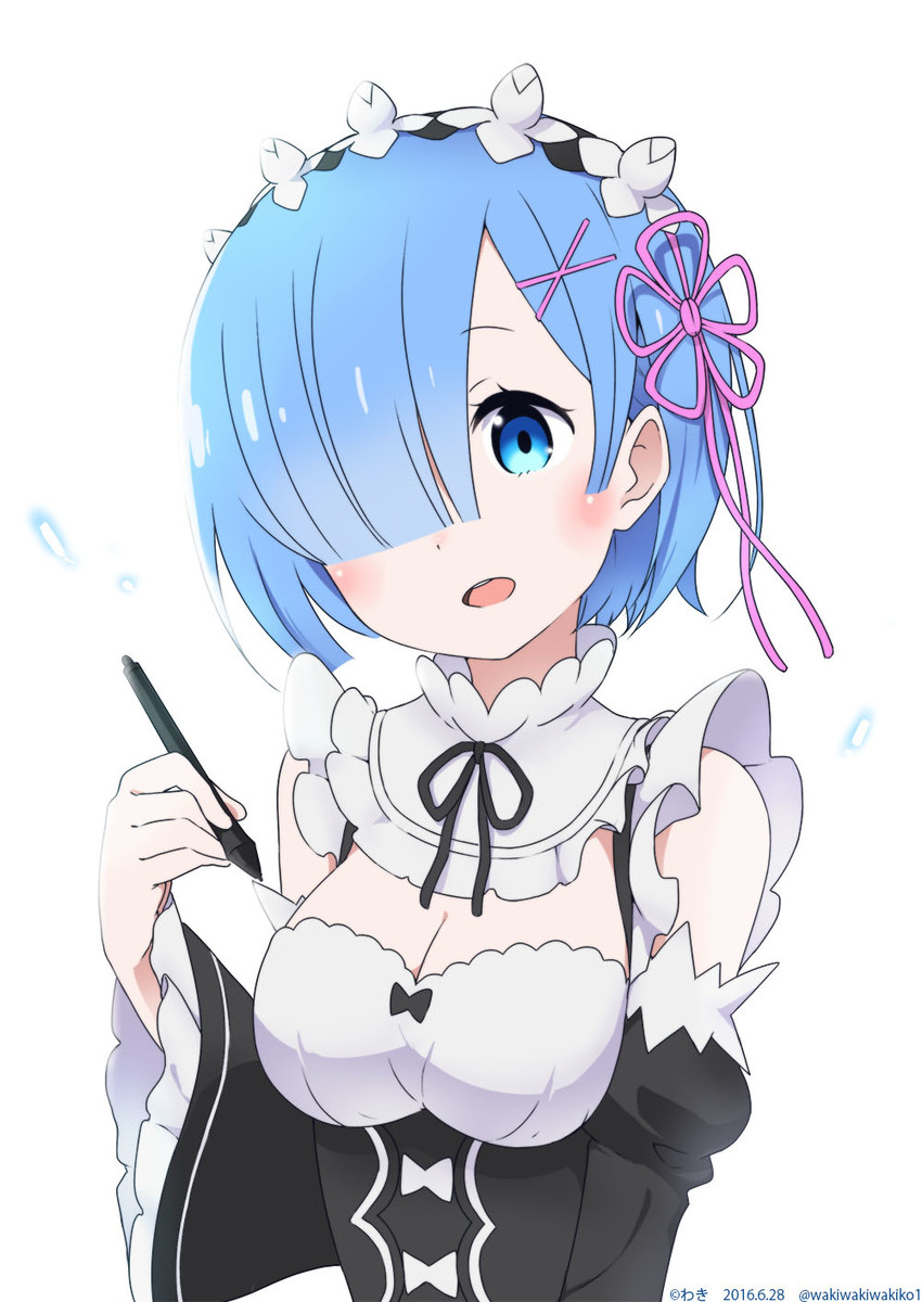 rem (re:zero kara hajimeru isekai seikatsu) drawn by neki_(wakiko)