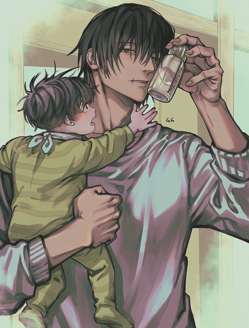fushiguro megumi and fushiguro touji (jujutsu kaisen) drawn by jugang140