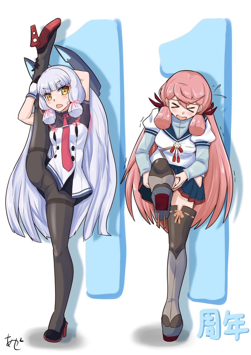 murakumo, akashi, and murakumo kai ni (kantai collection) drawn by akashieru