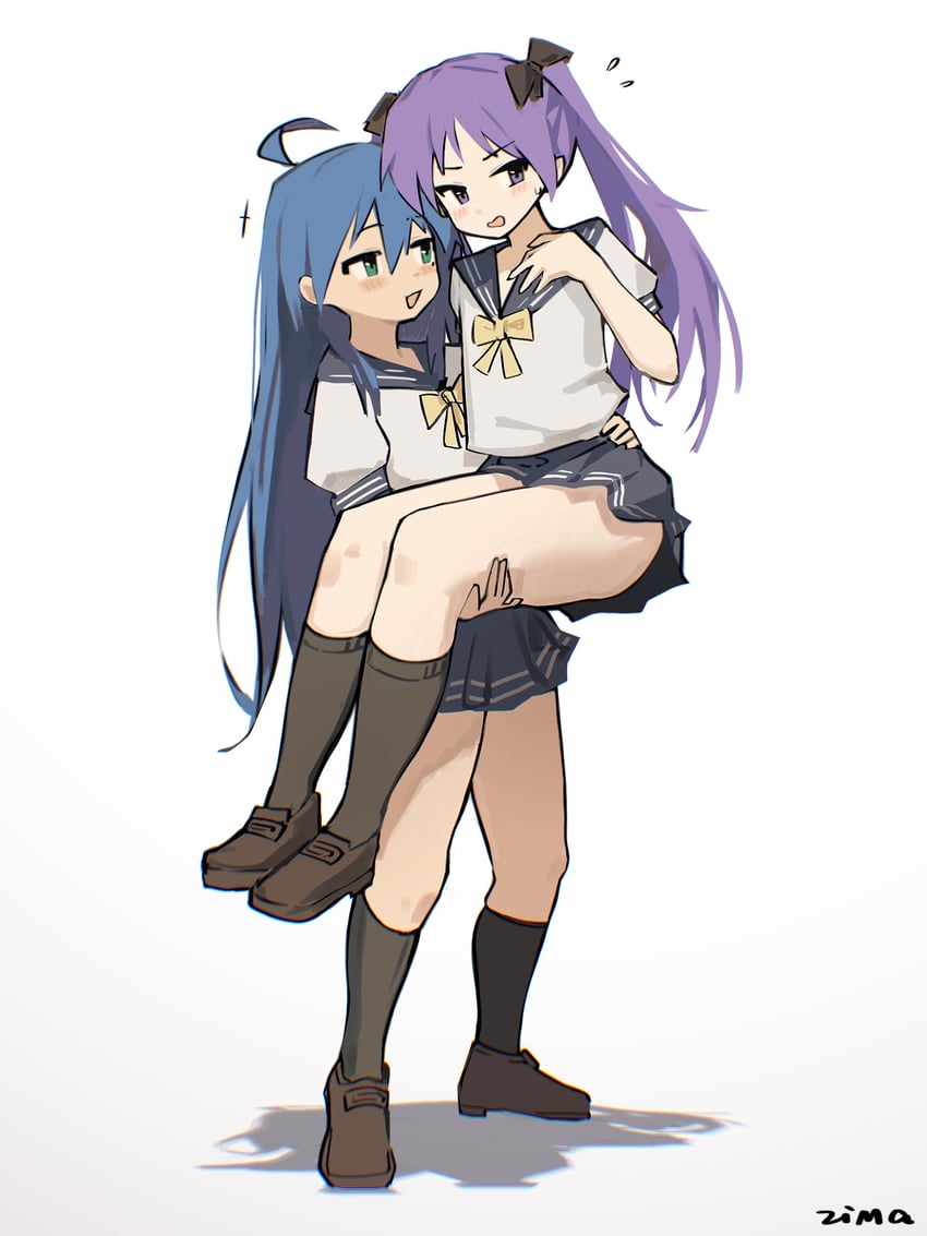 hiiragi kagami and izumi konata (lucky star) drawn by baisebandaoti1