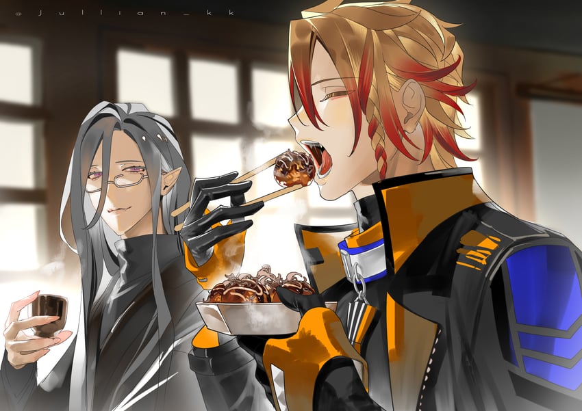 axel syrios and noir vesper (holostars and 1 more) drawn by jullian_kk