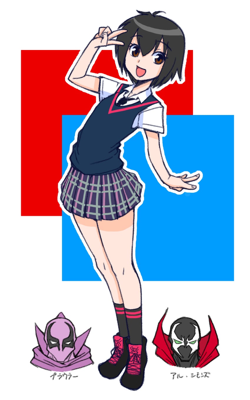 peni parker, spawn, and prowler (marvel and 4 more) drawn by ruriwo_(ruriwo1894)