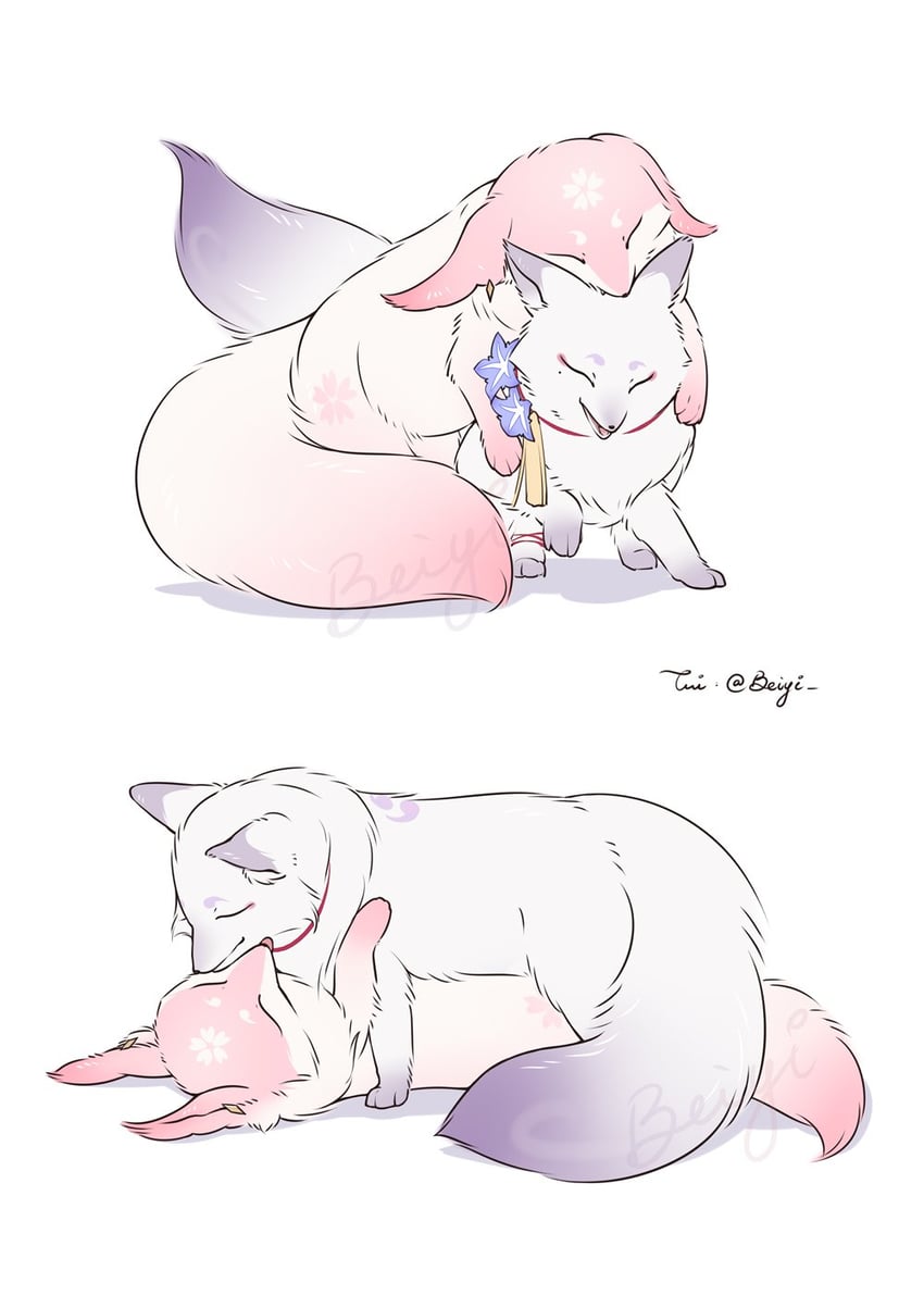 raiden shogun and yae miko (genshin impact) drawn by beiyi