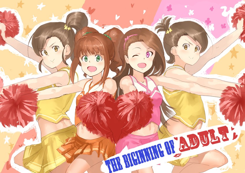 minase iori, takatsuki yayoi, futami mami, and futami ami (idolmaster) drawn by jyon