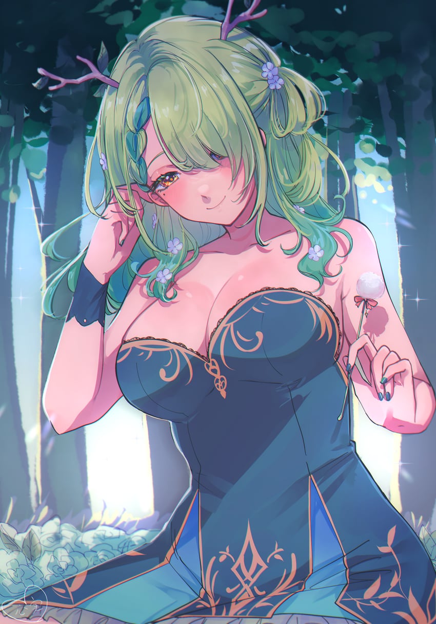ceres fauna (hololive and 1 more) drawn by kokomi_(aniesuakkaman)