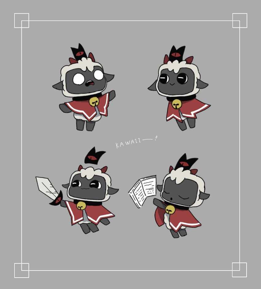 the lamb and red crown (cult of the lamb) drawn by emofuru_(vktd5442)