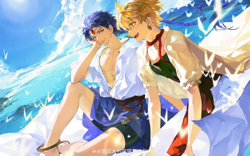 aladdin and alibaba saluja (magi the labyrinth of magic) drawn by de678997