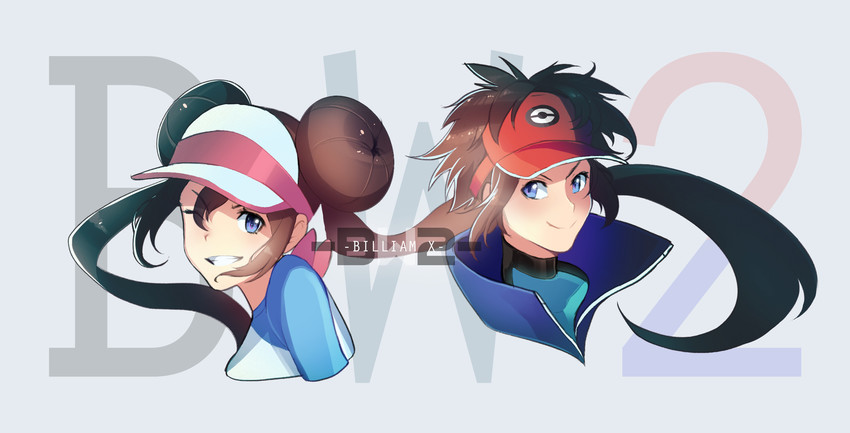 rosa and nate (pokemon and 1 more) drawn by sly-8