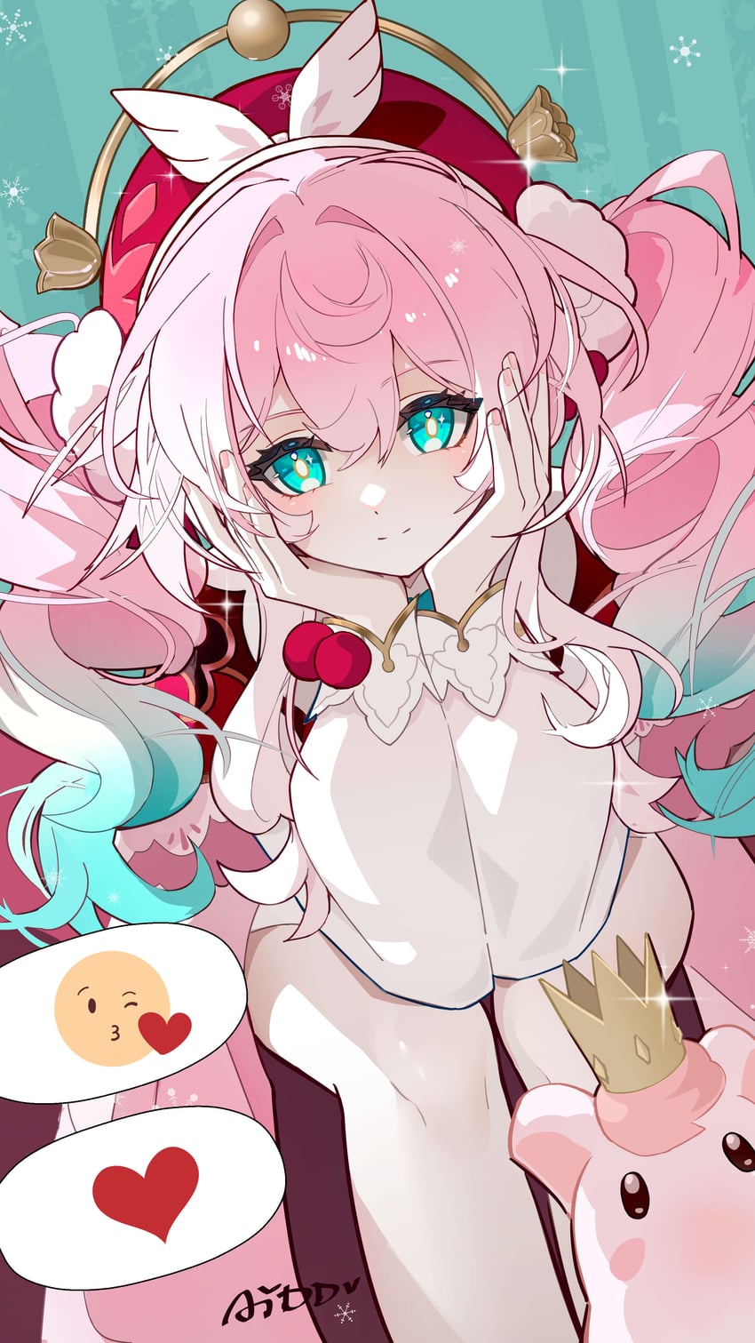 hyacine and little ica (honkai and 1 more) drawn by ai_dongdong