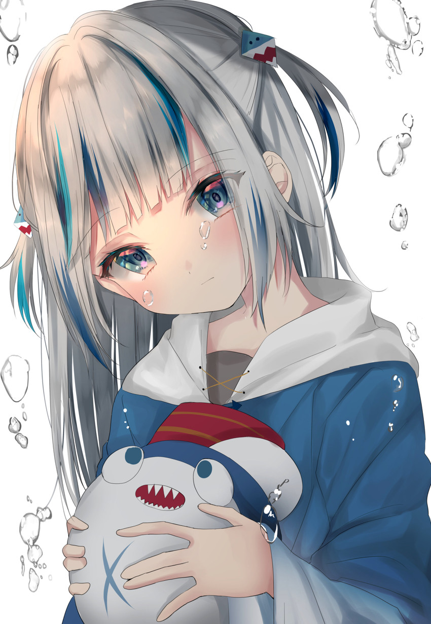 gawr gura and bloop (hololive and 1 more) drawn by moemoepiano